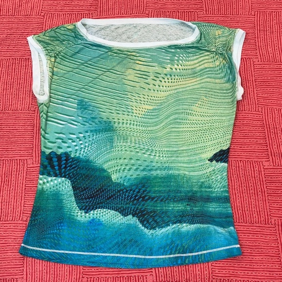 Prana diaphanous women’s short sleeve blouse top - Picture 6 of 14